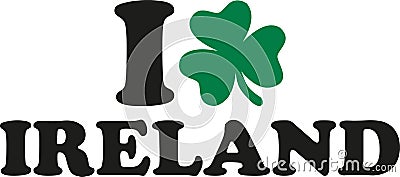I love ireland with clover Vector Illustration