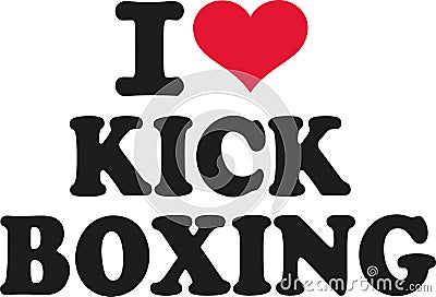 I love kickboxing Vector Illustration