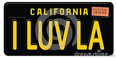 I love LA Los Angeles California License Plate retro vintage Stock Photo