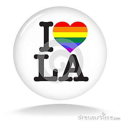 I love LA Los Angeles Heart Rainbow Flag LGBT Stock Photo