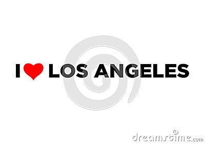 I Love los angeles typography with red heart. Love los angeles lettering Vector Illustration