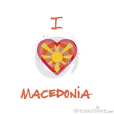 I love Macedonia, the Former Yugoslav Republic Of. Vector Illustration