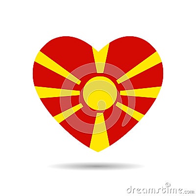 I love Macedonia , Macedonia flag heart vector illustration isolated on white background Vector Illustration
