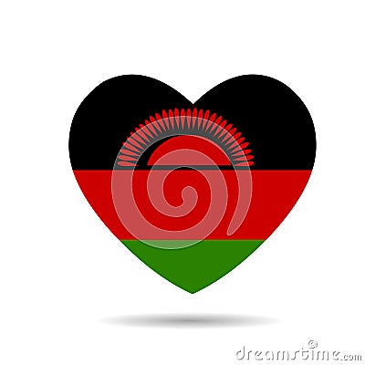 I love Malaw,Malawi flag heart vector illustration isolated on white background Vector Illustration