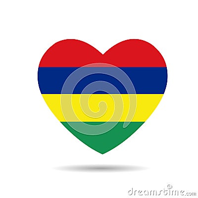 I love Mauritius ,Mauritius flag heart vector illustration isolated on white background Vector Illustration