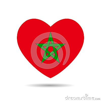 I love Morocco, Morocco flag heart vector illustration isolated on white background Vector Illustration