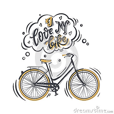 I love my bike Vector Illustration