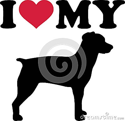 I love my Brittany Spaniel silhouette Vector Illustration