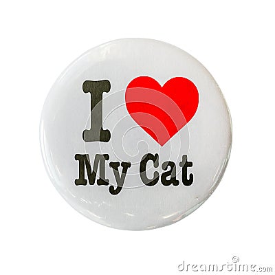 I Love My Cat Badge Stock Photo