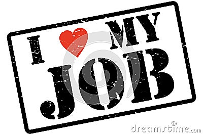 I love my job stamp Vector Illustration