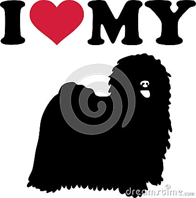 I love my puli silhouette Stock Photo