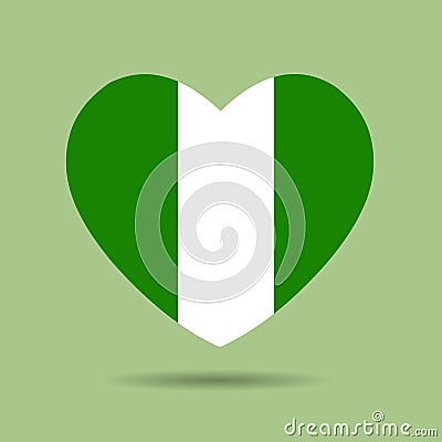 I love Nigeria , Nigeria flag heart vector illustration Vector Illustration