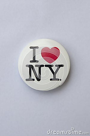 I love NY logo on a badge Editorial Stock Photo