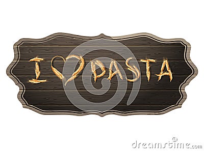 I Love Pasta concept with copyspace. EPS 10 Vector Illustration