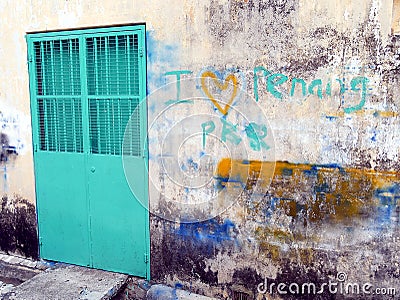 I love Penang Mural Georgetown Malaysia Stock Photo
