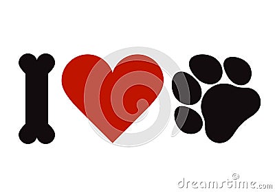 I love pets symbol Vector Illustration