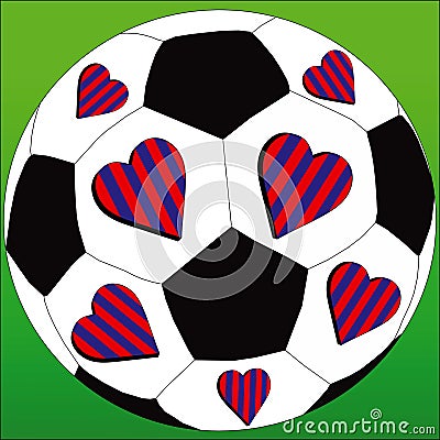 I love the Red and Blue football club Stock Photo