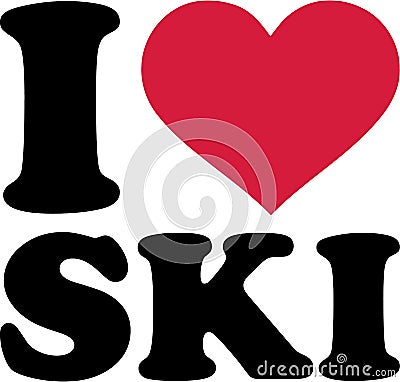 I Love Ski Vector Illustration