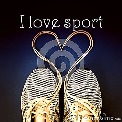 I love sport - laced sneaker heart Stock Photo