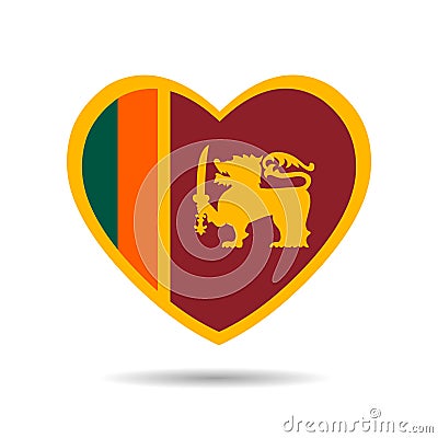 I love Sri Lanka , Sri Lanka flag heart vector illustration isolated on white background Vector Illustration