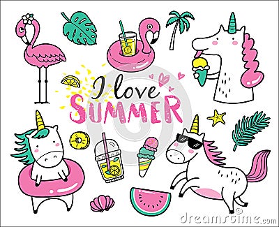 I love Summer Vector Illustration