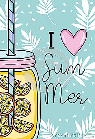 I love summer Vector Illustration