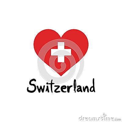 I love Switzerland symbol Vector Illustration