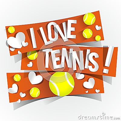 I Love Tennis Vector Illustration