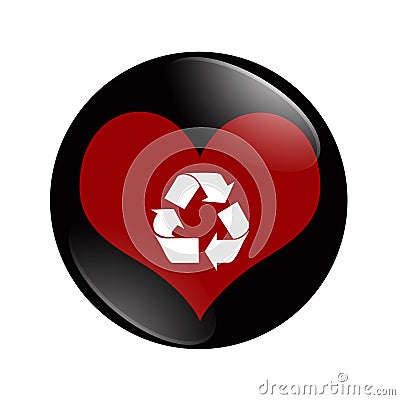 I Love To Recycle button Stock Photo