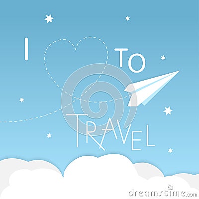 I love to travel Vector Illustration