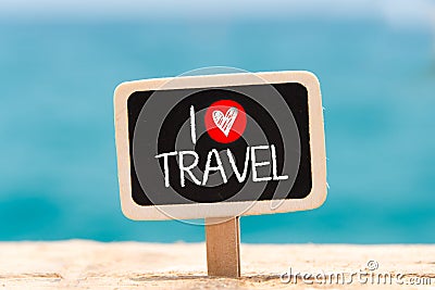 I love travel Text Stock Photo