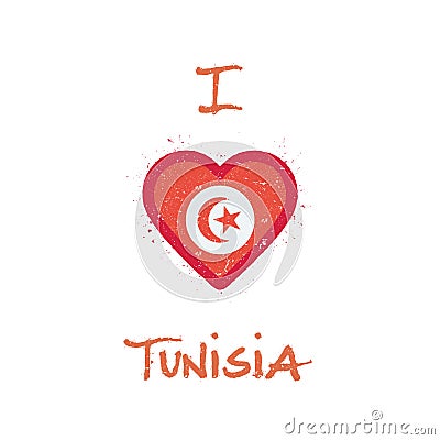 I love Tunisia t-shirt design. Vector Illustration