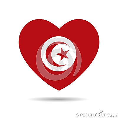 I love Tunisia, Tunisia flag heart vector illustration isolated on white background Vector Illustration