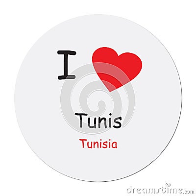 I love tunisia on white Stock Photo