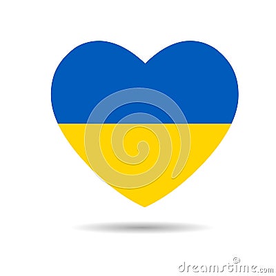 I love Ukraine , Ukraine flag heart vector illustration isolated on white background Vector Illustration