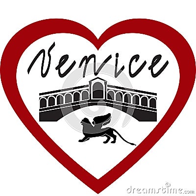 I love Venice Vector Illustration