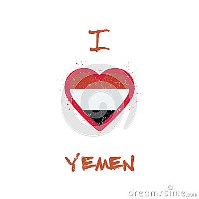 I love Yemen t-shirt design. Vector Illustration