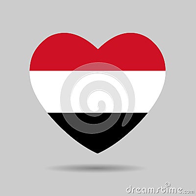 I love Yemen , Yemen flag heart vector illustration isolated on white background Vector Illustration