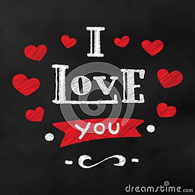 I love you. Beautiful lettering Vector Illustration