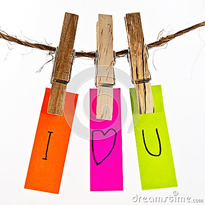 I love you colorful word Stock Photo