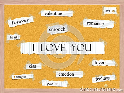 I Love You Corkboard Word Concept Stock Photo