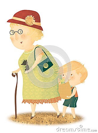 I love you granny Cartoon Illustration