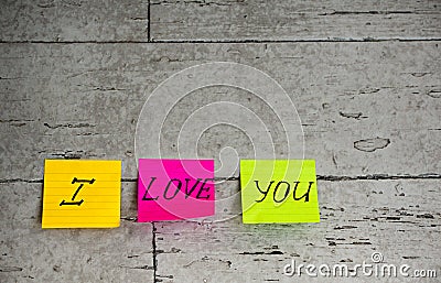 I love you hand written note Stock Photo
