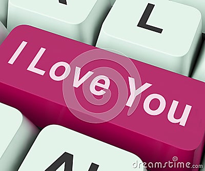 I Love You Key Shows Loving Or Romance Online Stock Photo