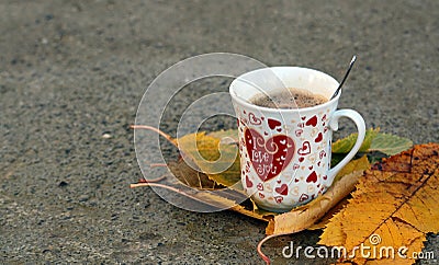 I love you , morning coffee Stock Photo
