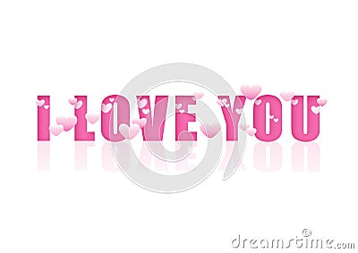 I love you pink title Stock Photo