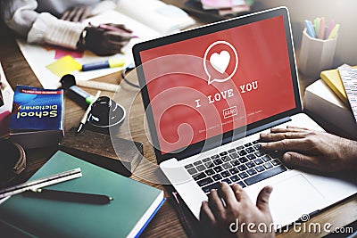 I Love You Valantine Romance Heart Love Passion Concept Stock Photo