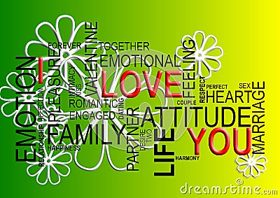 I Love You-word cloud Cartoon Illustration