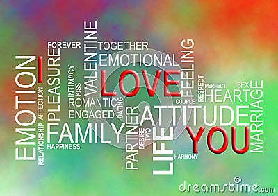 I Love You-word cloud Cartoon Illustration