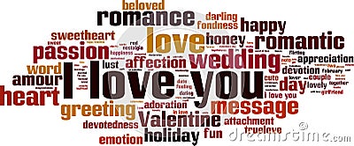 I love you word cloud Vector Illustration